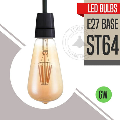 2Pack E27 LED Edison Dimmable Vintage Amber Glass Warm white 2700K Light Bulb S0671114254