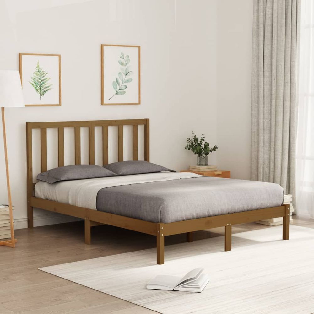 vidaXL Bed Frame Grey Solid Wood 180x200 cm Super King Size S0671025979