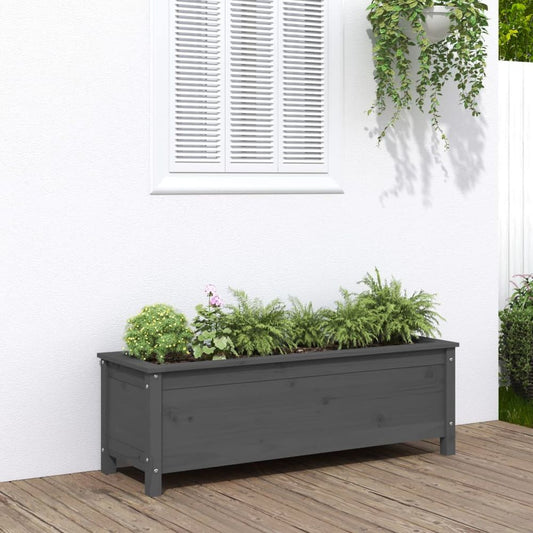 vidaXL Garden Raised Bed Grey 119.5x40x39 cm Solid Wood Pine S0671357868