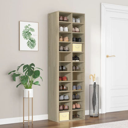 vidaXL Shoe Cabinet Sonoma Oak 54x34x183 cm Engineered Wood S0671026468