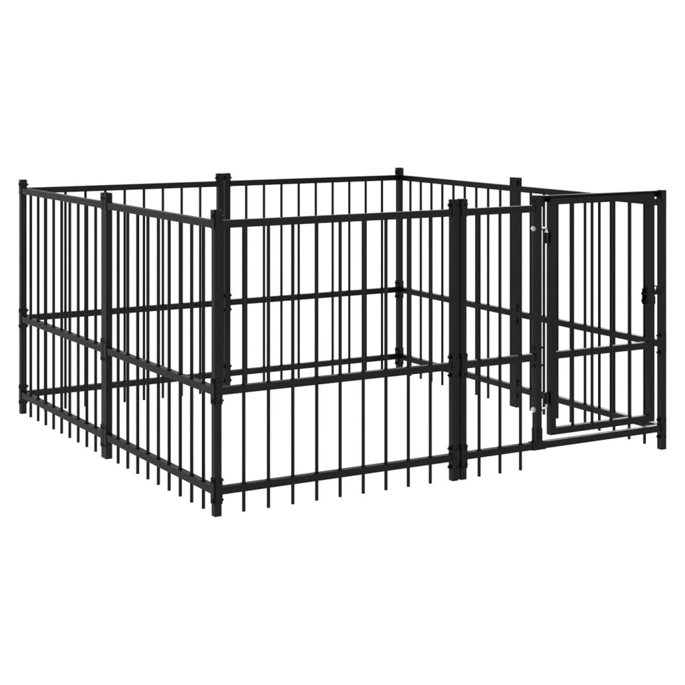 Outdoor Dog Kennel Steel 194 x 193.5 x 100 cm to 976 x 198 x 128 cm V0671100136