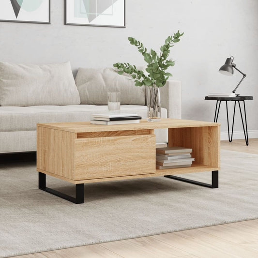 vidaXL Coffee Table Sonoma Oak 90x50x36.5 cm Engineered Wood S0671358943