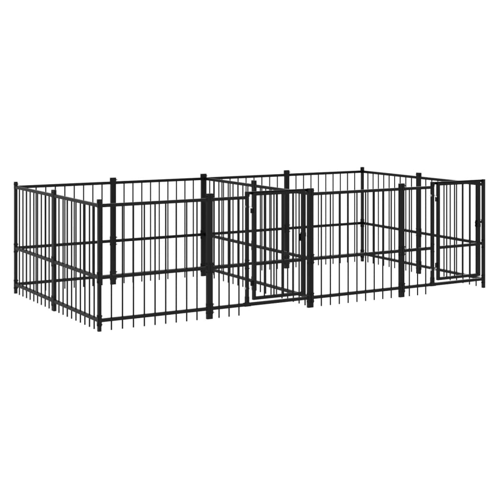 Outdoor Dog Kennel Steel 388 x 193.5 x 100 cm to 976 x 198 x 128 cm V0671100170