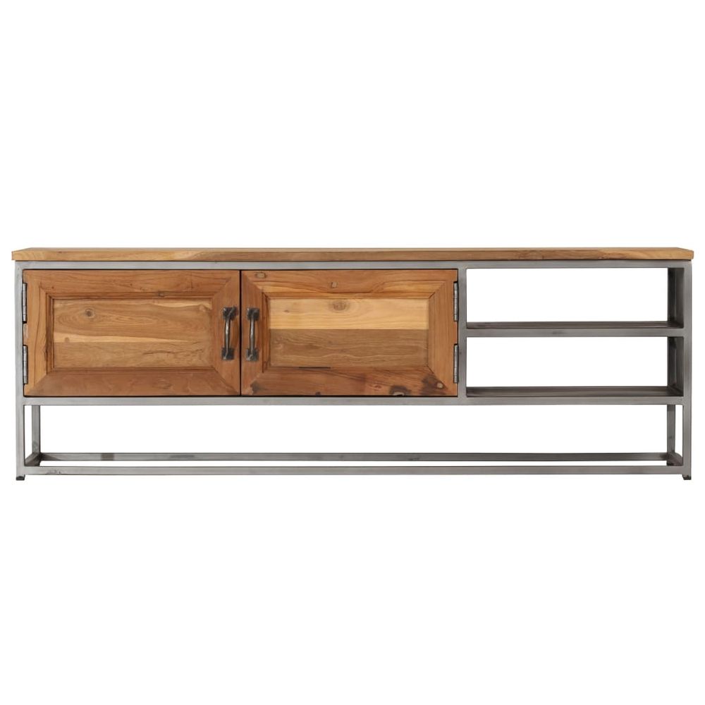 TV Cabinet Recycled Teak and Steel 120x30x40 cm S069791712