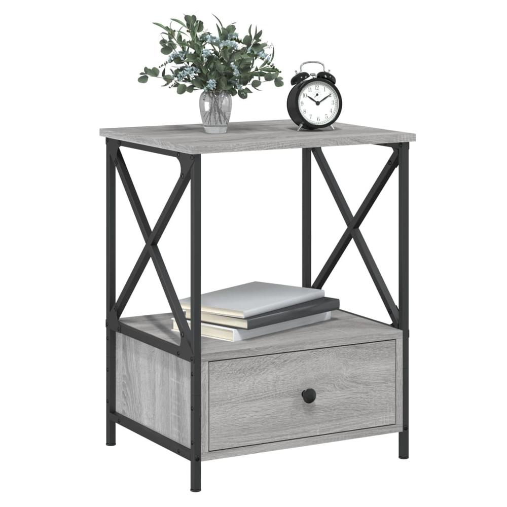 vidaXL Bedside Tables 2 pcs Grey Sonoma 50x41x65 cm Engineered Wood S0671262123