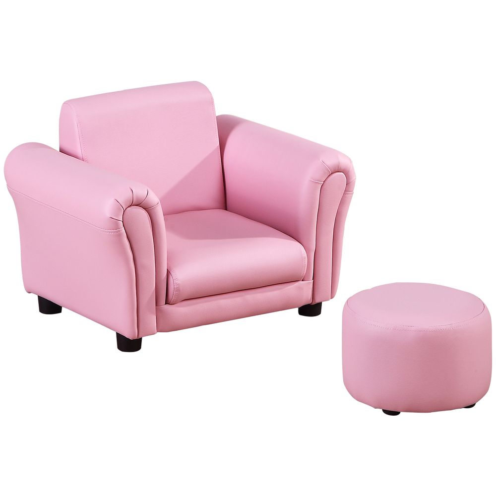 Kids Sofa Children Chair Seat Armchair W/Footstool Playroom Bedroom Pink S0671347130