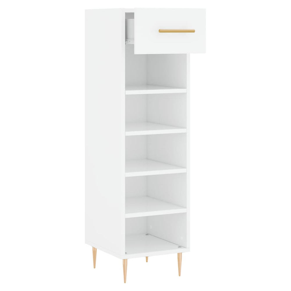 vidaXL Shoe Cabinet White 30x35x105 cm Engineered Wood S0671260272