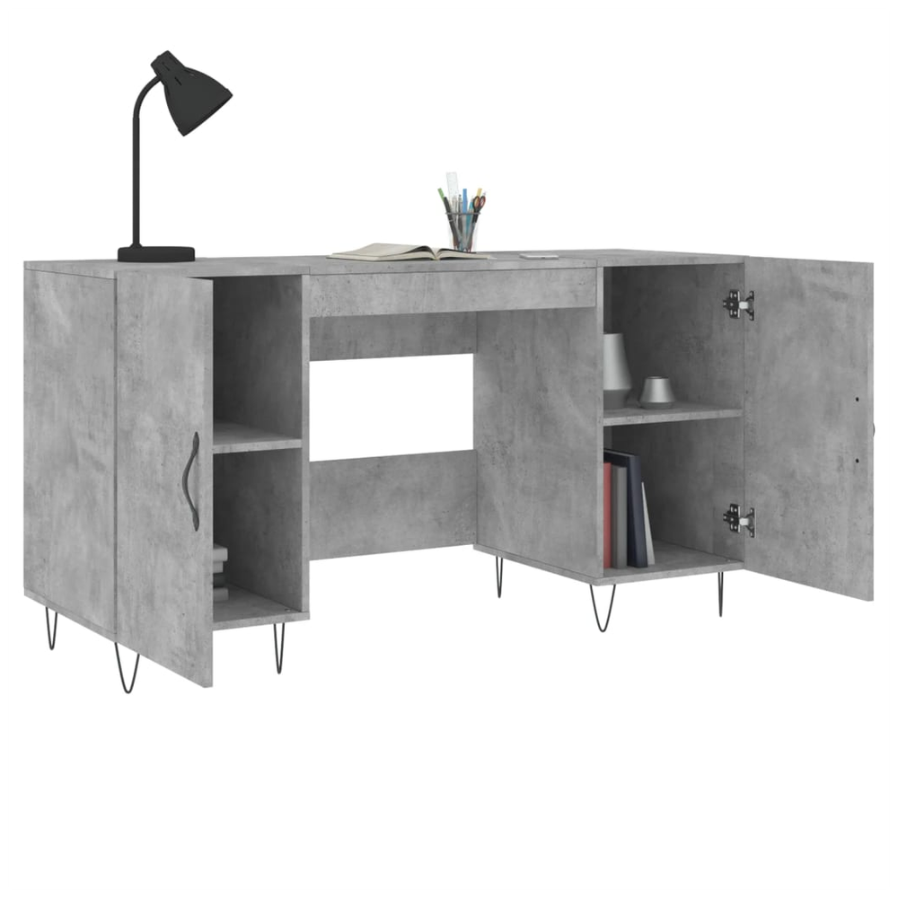 vidaXL Desk Concrete Grey 140x50x75 cm Engineered Wood S0671256746