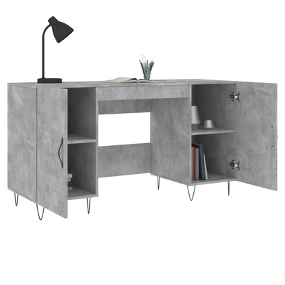 vidaXL Desk Concrete Grey 140x50x75 cm Engineered Wood S0671256746