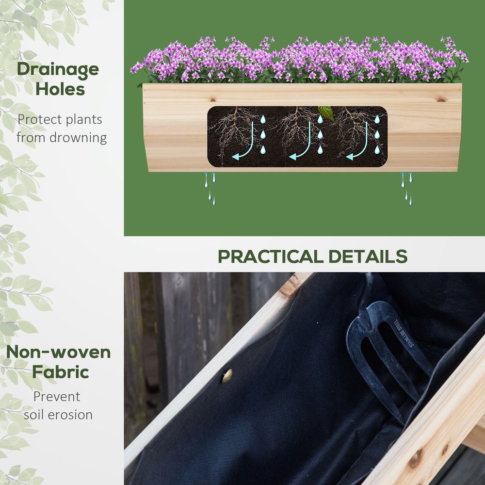 Wood Raised Garden Bed Planter Box with Stand S067941699