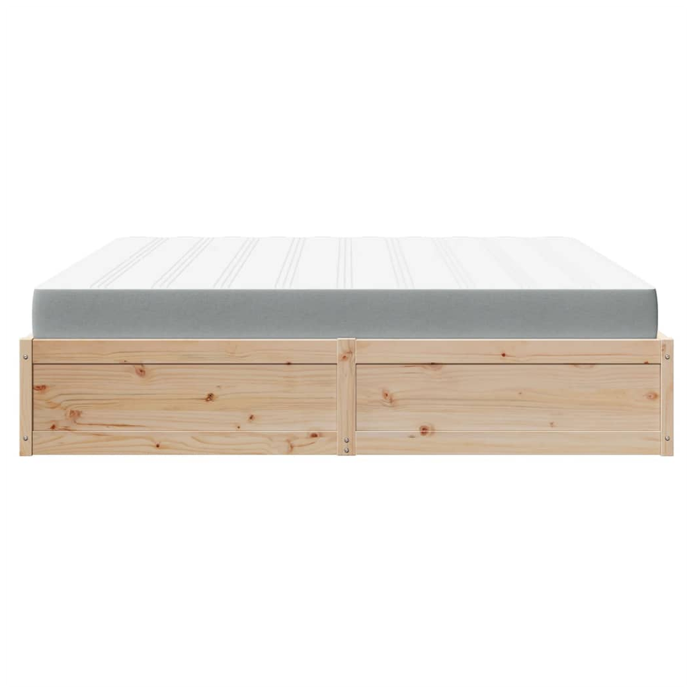 vidaXL Bed with Mattress 200x200 cm Solid Wood Pine S0671489419