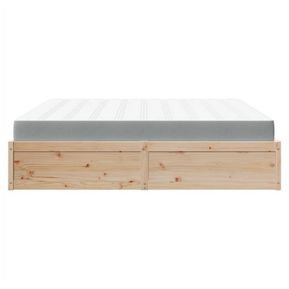 vidaXL Bed with Mattress 200x200 cm Solid Wood Pine S0671489419