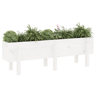 vidaXL Garden Raised Bed White 121x30x38 cm Solid Wood Pine S0671357970