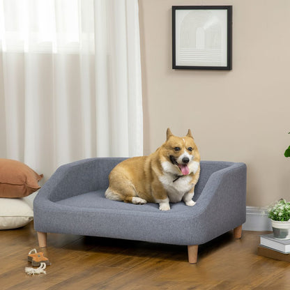 Dog Sofa Cat Couch w/ Removable Washable Cover, for Small Medium Large Dogs Grey S0671347137