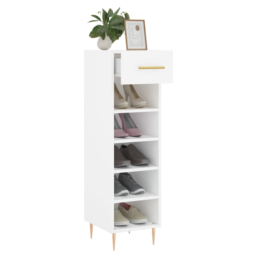 vidaXL Shoe Cabinet White 30x35x105 cm Engineered Wood S0671260272