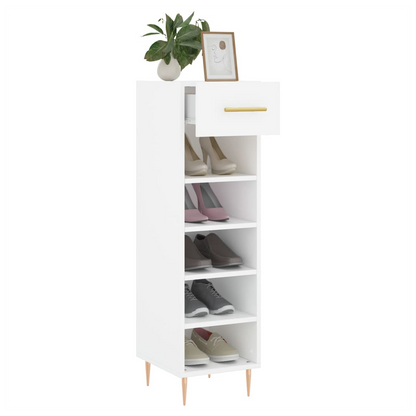 vidaXL Shoe Cabinet White 30x35x105 cm Engineered Wood S0671260272