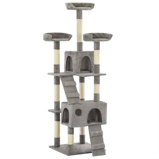 vidaXL Cat Tree with Sisal Scratching Posts 170 cm Grey S069789436