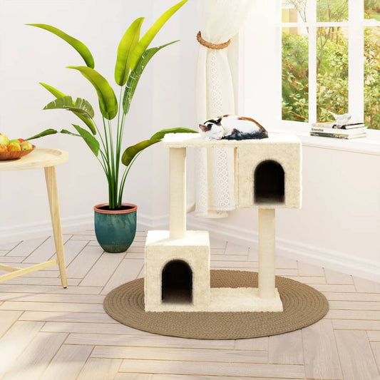 vidaXL Cat Tree with Sisal Scratching Posts Cream 60 cm S069860371