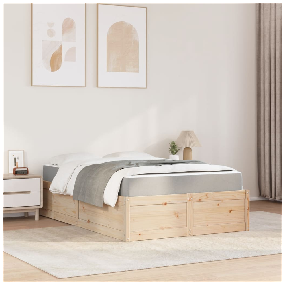 vidaXL Bed with Mattress 120x200 cm Solid Wood Pine S0671489391