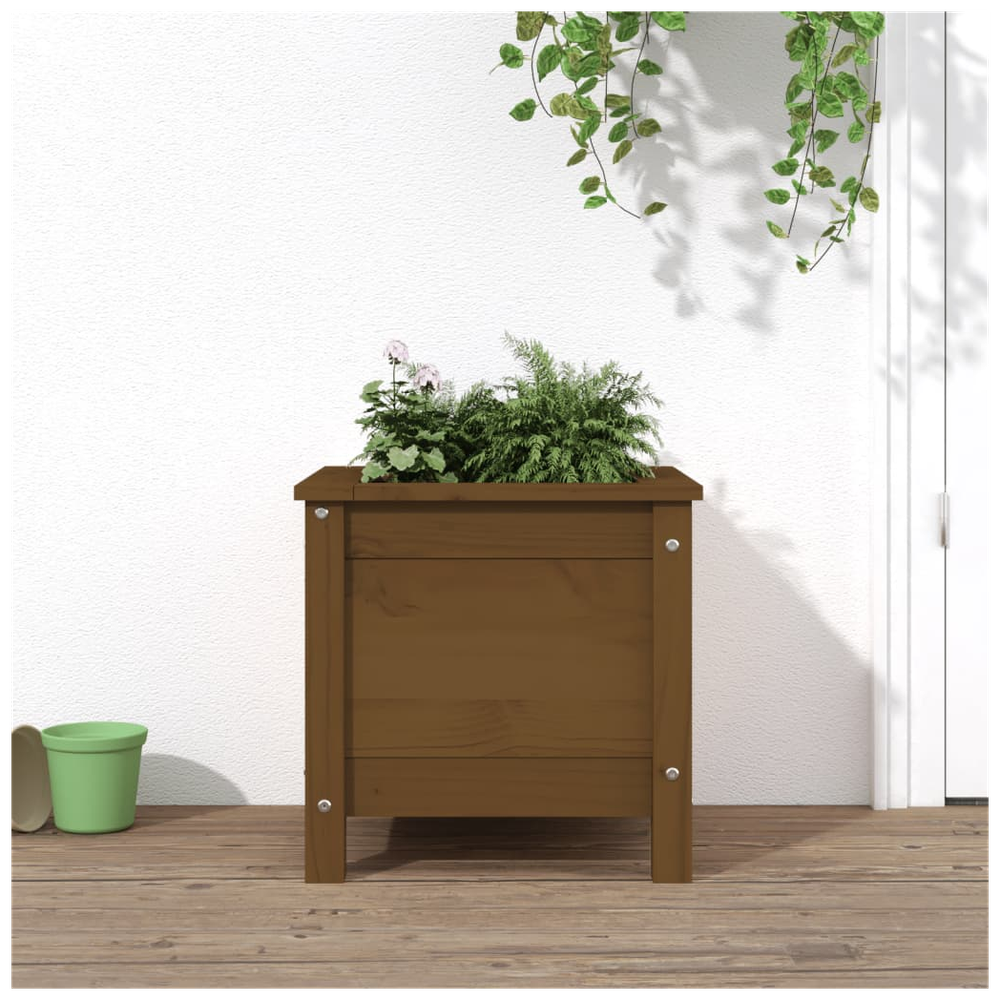 vidaXL Garden Planter Honey Brown 40x40x39 cm Solid Wood Pine S0671357778