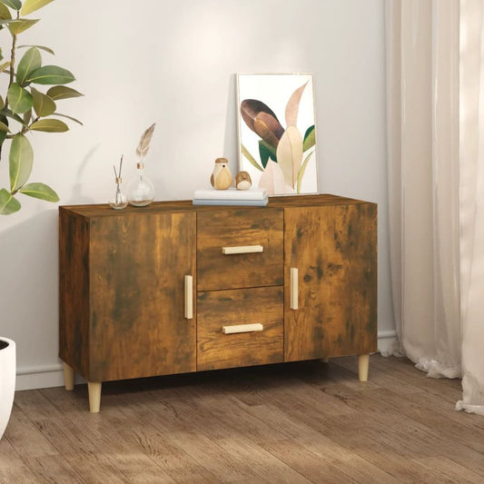 Sideboard Smoked Oak 100x36x60 cm Engineered Wood S0671026602