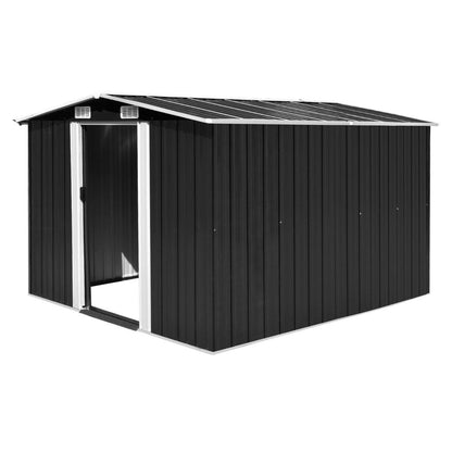 vidaXL Garden Shed 257x298x178 cm Metal Brown V0671188123