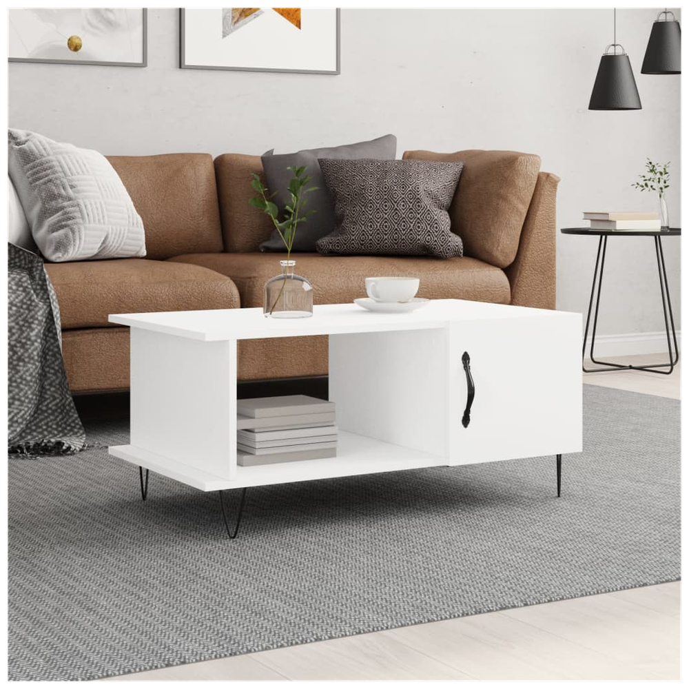 vidaXL Coffee Table White 90x50x40 cm Engineered Wood S0671256822