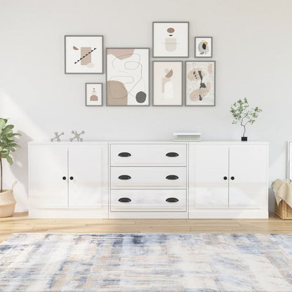 Sideboards 3 pcs White Engineered Wood V0671211959