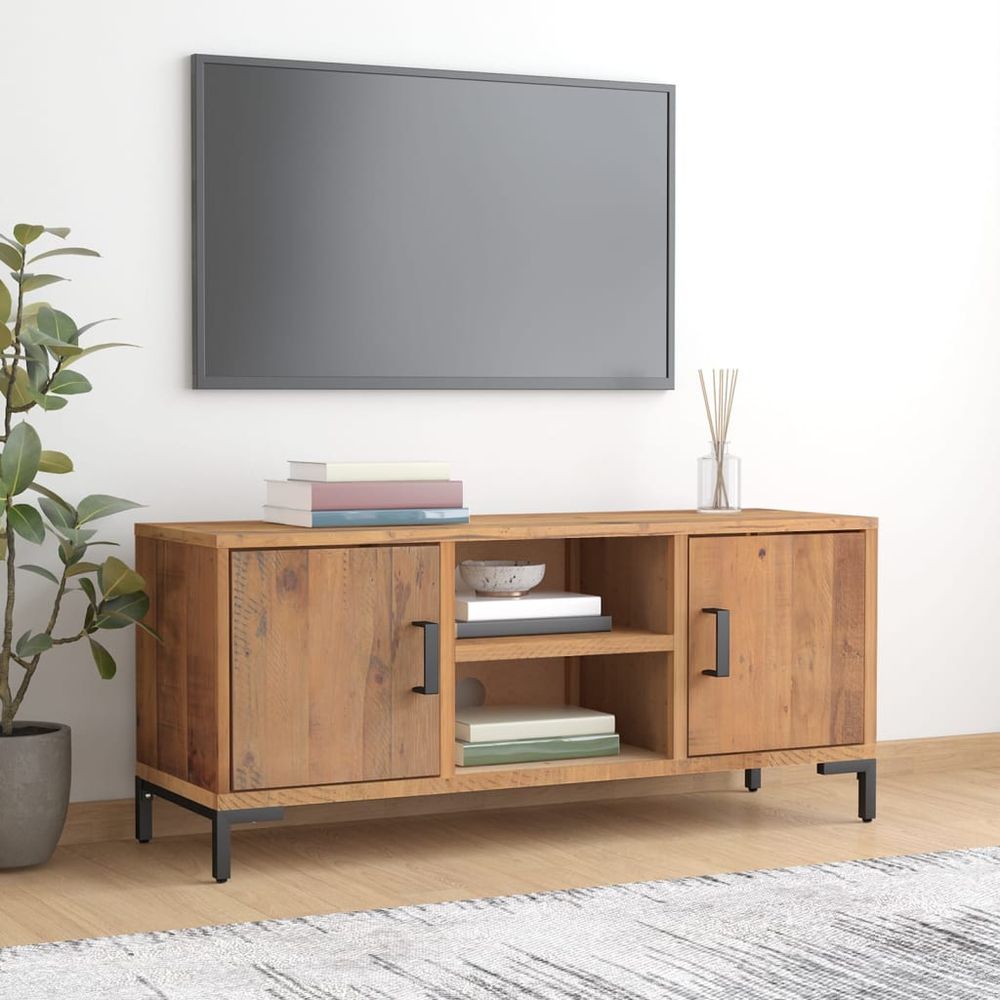 vidaXL TV Cabinet Brown 90x30x40 cm Solid Pinewood S0671109845