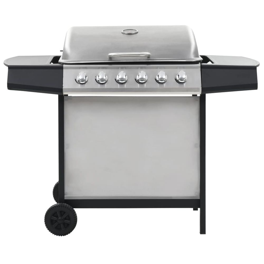 Gas BBQ Grill with 6 Cooking Zones Stainless Steel Silver S069863462