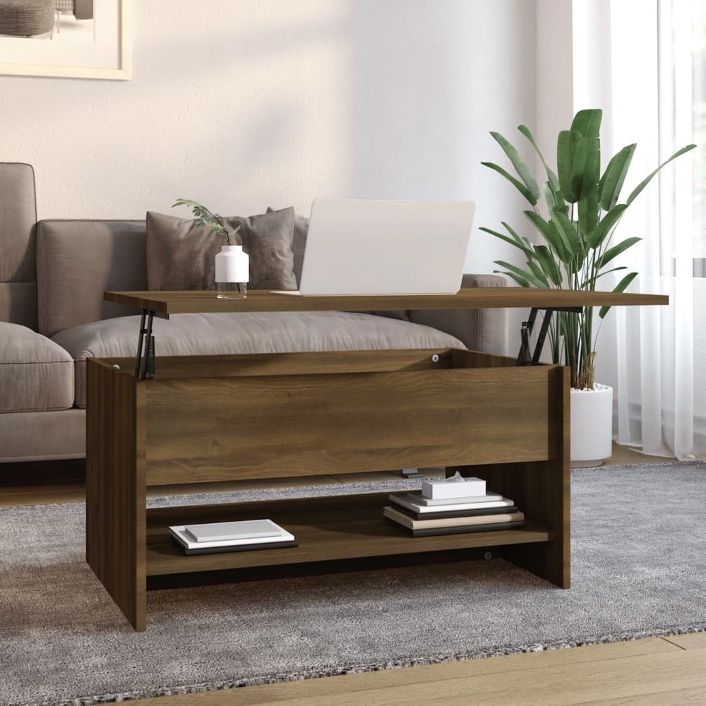 Coffee Table Smoked Oak 80x50x40 cm Engineered Wood S0671026806