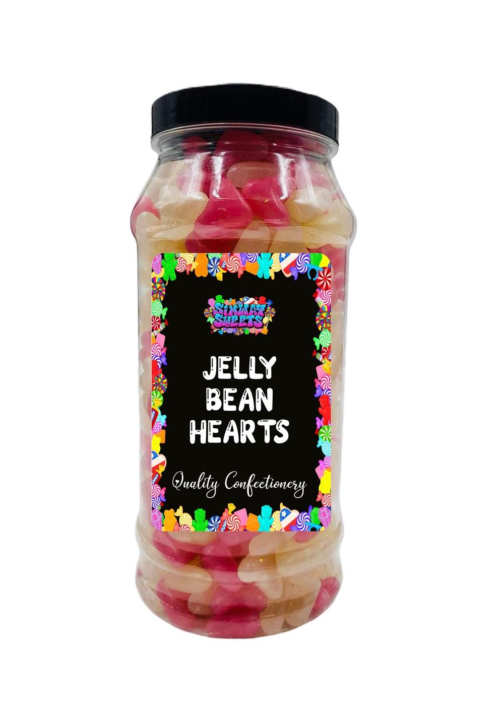 Jelly Bean Hearts Gummy Retro Sweets Gift Jar