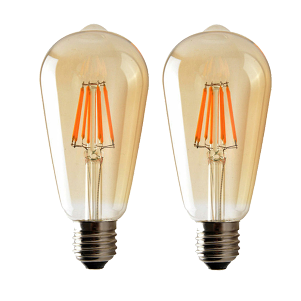 2Pack E27 LED Edison Dimmable Vintage Amber Glass Warm white 2700K Light Bulb S0671114254