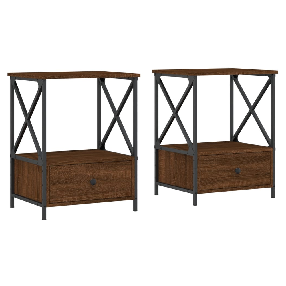 vidaXL Bedside Tables 2 pcs Brown Oak 50x41x65 cm Engineered Wood S0671263021