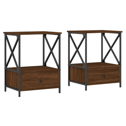 vidaXL Bedside Tables 2 pcs Brown Oak 50x41x65 cm Engineered Wood S0671263021