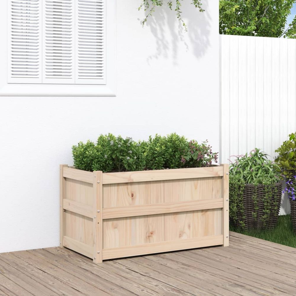 vidaXL Garden Planter 90x50x50 cm Solid Wood Pine S0671383064