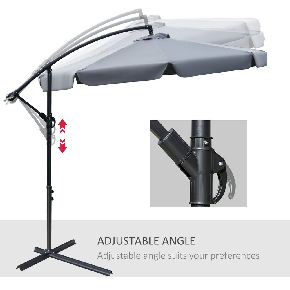 2.7mBanana Parasol Cantilever Umbrella with CrankDark Grey S0671072308