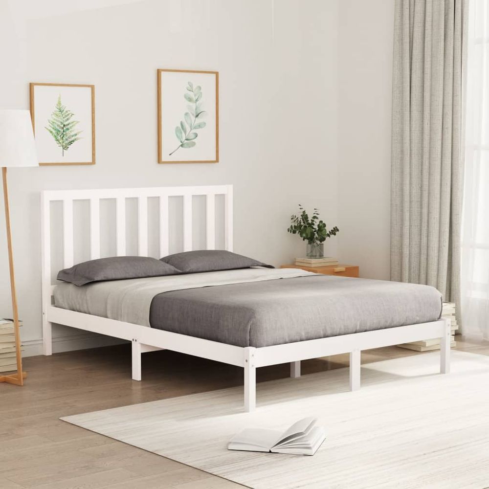 vidaXL Bed Frame Grey Solid Wood 180x200 cm Super King Size S0671025994