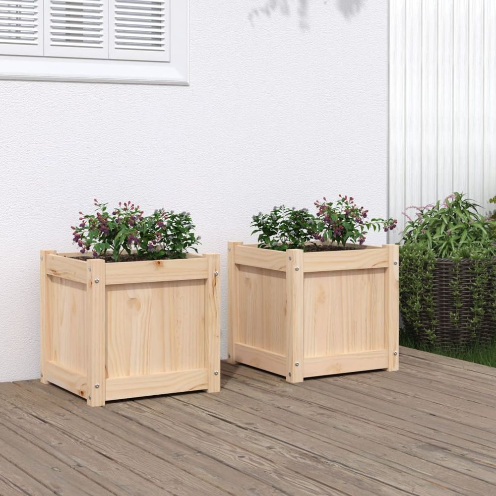 vidaXL Garden Planters 2 pcs Solid Wood Pine S0671384791