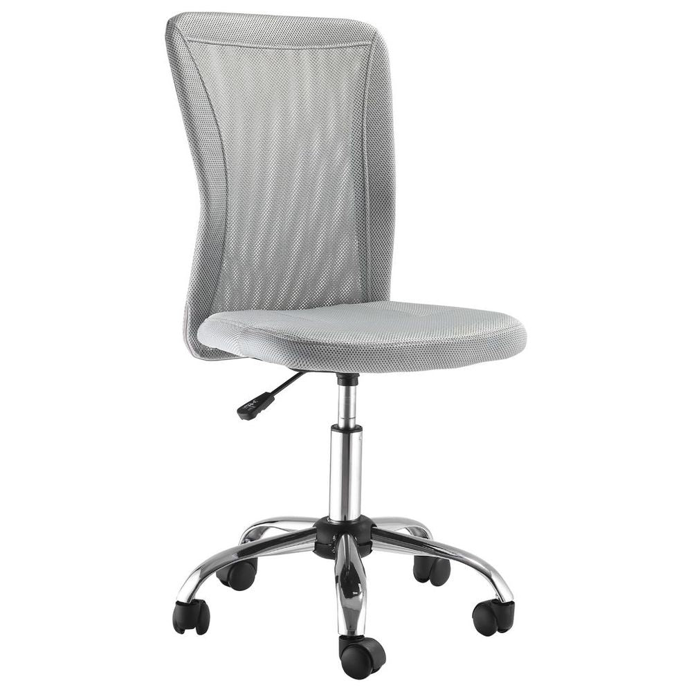 Armless Office Chair Ergonomic Padded Height Adjustable Mesh Back 5 Wheels S0671114623