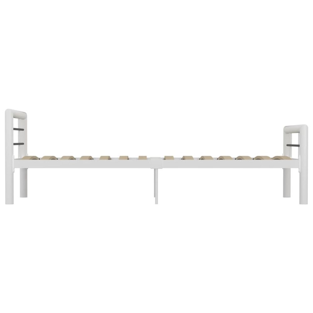 vidaXL Bed Frame White and Black Metal 90x200 cm V035874875