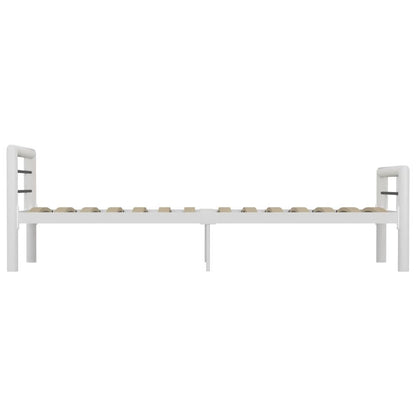 vidaXL Bed Frame White and Black Metal 90x200 cm V035874875