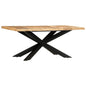 Dining Table 180x90x76 cm Solid Rough Mango Wood S069796315