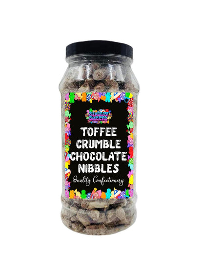 Toffee Crumble Flavour Choc Nibbles Retro Sweets Gift Jar