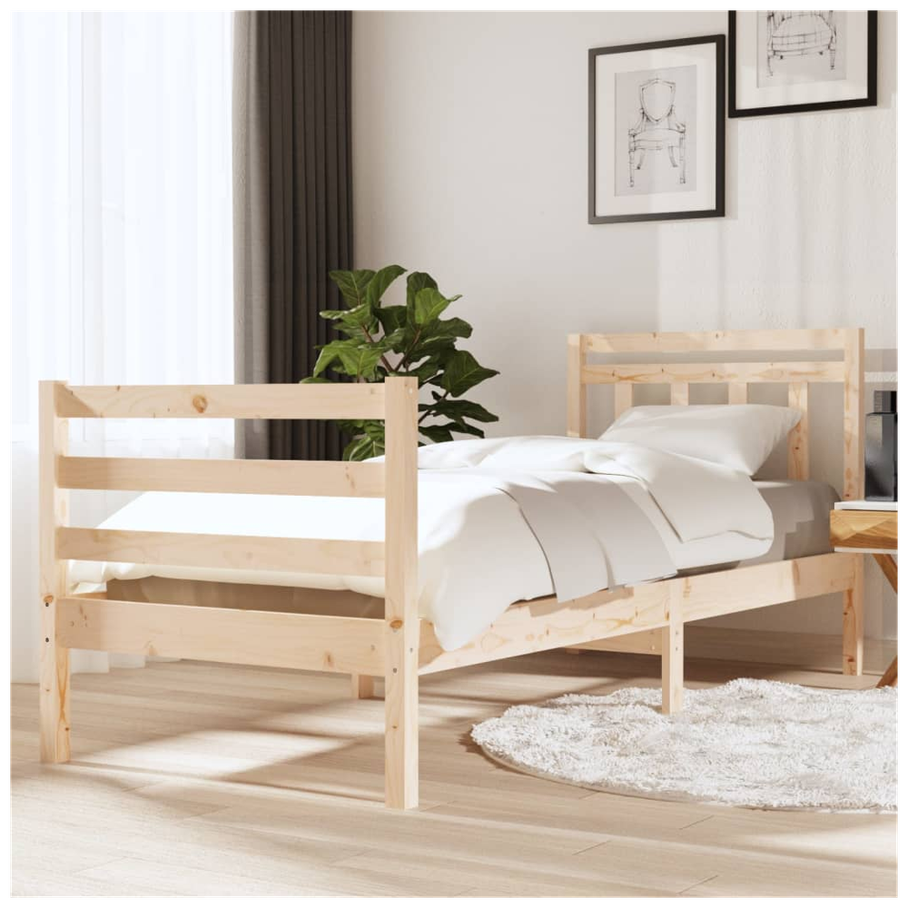 Bed Frame Solid Wood 75x190 cm to 200 x 200 cm V067942745