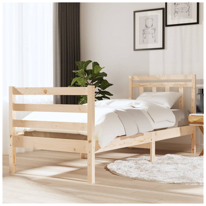 Bed Frame Solid Wood 75x190 cm to 200 x 200 cm V067942745