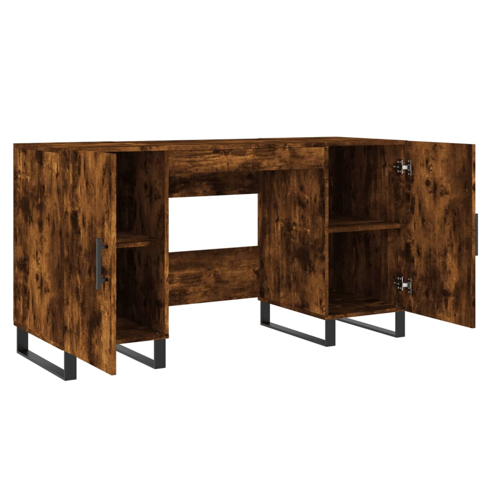 vidaXL Desk Smoked Oak 140x50x75 cm Engineered Wood S0671257309