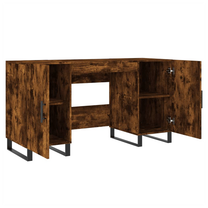 vidaXL Desk Smoked Oak 140x50x75 cm Engineered Wood S0671257309