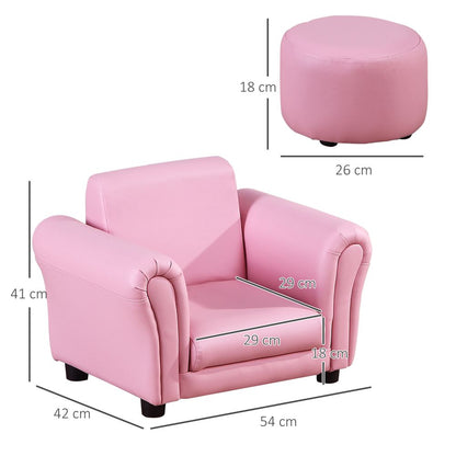 Kids Sofa Children Chair Seat Armchair W/Footstool Playroom Bedroom Pink S0671347130