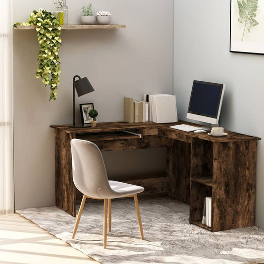 Corner Desk Smoked Oak 120x140x75 cm Engineered Wood V0671186481